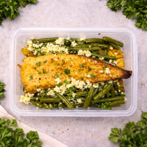 Hake, Sweet Potato & Green Bean Bake