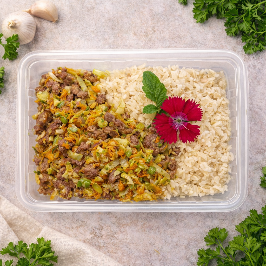 Lean Beef Mince & Cabbage with Brown Rice